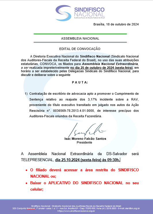 Assembleia Nacional - 25.10.2024 (sexta-feira) às 09:30h